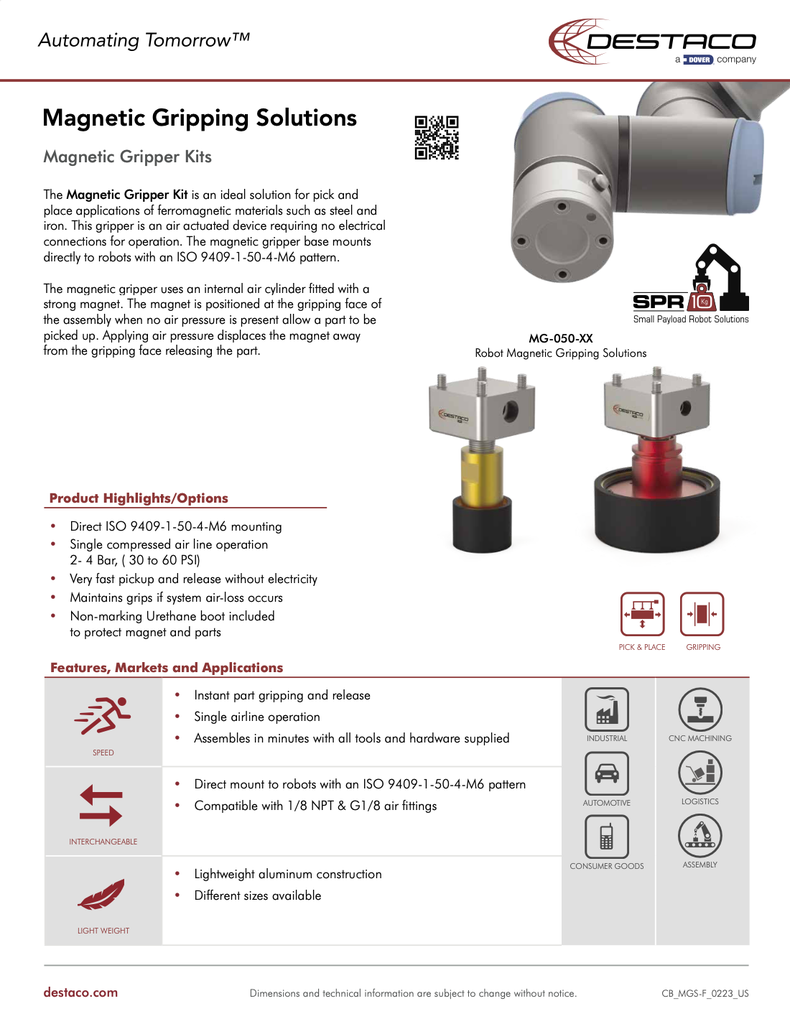 SPR10 Magnetic Gripper Kit Flyer