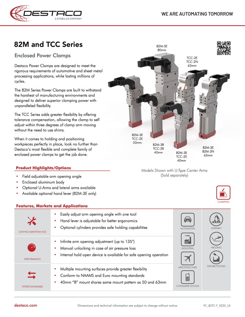 82M and TCC Series Power Clamps Flyers