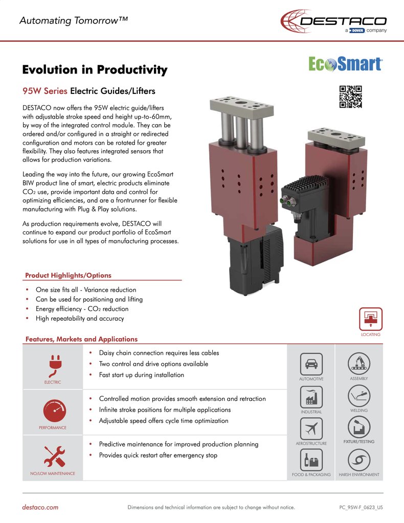 95W Series Electric Guide/Lifter Flyer