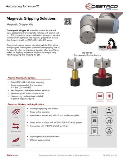 SPR10 Magnetic Gripper Kit Flyer