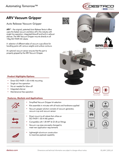 SPR10 ARV Gripper Kit Flyer